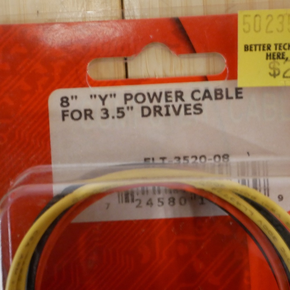 NOS 8" 4 Pin Molex To 2 x 3.5" Floppy Drive FDD Y Splitter Power Cable Adapter - Picture 2 of 5